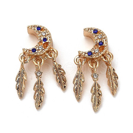Alloy Rhinestone European Beads FIND-Q115-04G-1