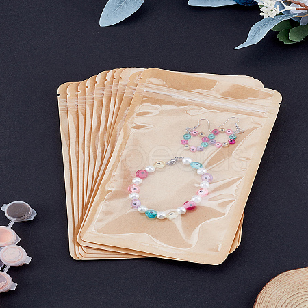 25Pcs Kraft Paper Open Top Resealable Bags CARB-LP0001-03-1