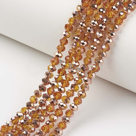 Electroplate Transparent Glass Beads Strands EGLA-A034-T4mm-N16-1