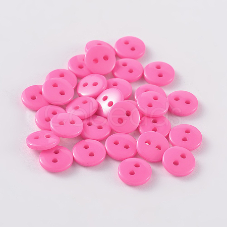2-Hole Flat Round Resin Sewing Buttons for Costume Design BUTT-E119-20L-06-1