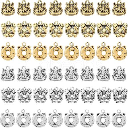 SUPERFINDINGS 48Pcs 6 Style Tibetan Style Alloy Pendants TIBEP-FH0001-19-1