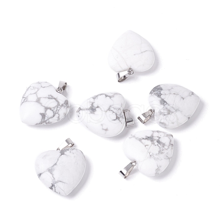 Natural Howlite Pendants G-G956-B43-FF-1