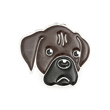 Dog Enamel Pin with Brass Butterfly Clutches JEWB-A006-05C-1