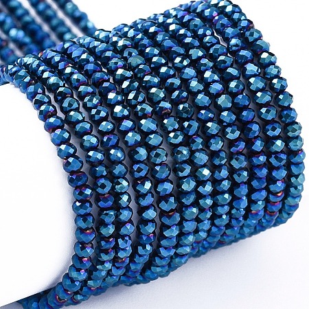 Electroplate Glass Beads Strands X-EGLA-F149-FP-05-1