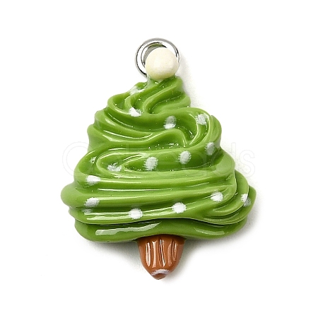 Christmas Opaque Resin Pendants CRES-D314-02P-05-1