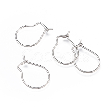 Tarnish Resistant 304 Stainless Steel Hoop Earrings Findings STAS-H436-02P-1