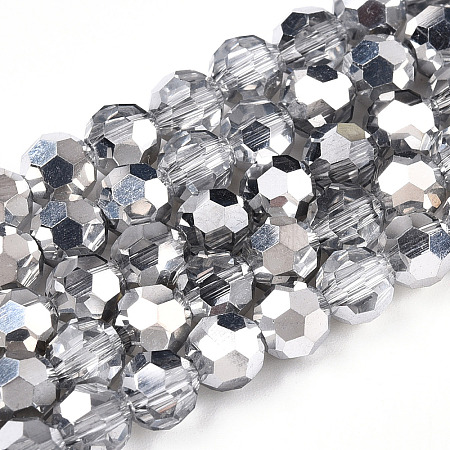 Transparent Electroplate Glass Beads Strands EGLA-A035-T6mm-M01-1