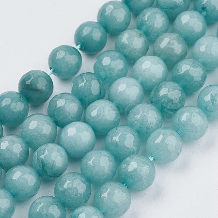 Natural White Jade Bead Strands G-R166-8mm-20-1