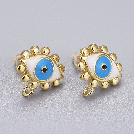 Brass Stud Earring Findings EJEW-K083-10G-1
