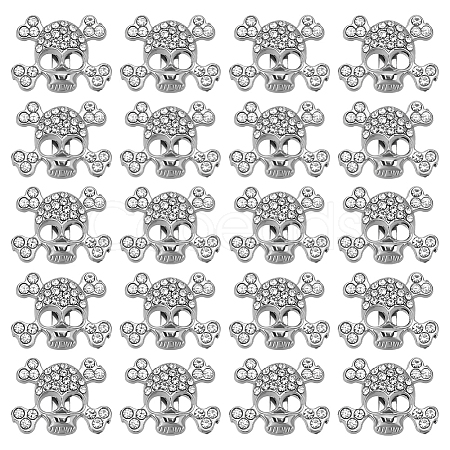 30Pcs Alloy Rhinestone Slide Charms FIND-SC0010-35-1