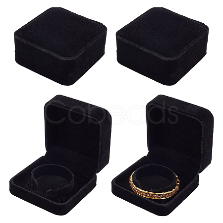 Square Velvet Bracelet Display Boxes CON-WH0095-134A-1