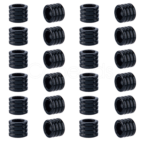 24Pcs Grooved Stainless Steel European Beads STAS-HS0001-81A-1