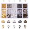 Basic Jewelry Findings with Brass Lobster Clasp Iron Jump Rings Ribbon Ends for Jewelry Making, About 1400 Pcs/box