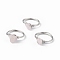 Natural Rose Quartz Chips Finger Ring, Platinum Brass Wire Wrap Jewelry for Women, Inner Diameter: 18mm