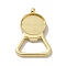 Alloy Pendant Cabochons Settings, Bottle Opener, Flat Round, Light Gold, Tray: 24.5mm, 58x37x4mm, Hole: 3.5mm