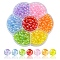 490Pcs 7 Colors Transparent Acrylic Beads, AB Color Plated, Round, Mixed Color, 6x5mm, Hole: 1.8mm, about 70pcs/color