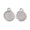 Rack Plating Alloy Pendant Cabochon Settings, Cadmium Free & Lead Free, Flat Round, Platinum, Tray: 19.5mm, 28x22x2.5mm, Hole: 4.5mm, 