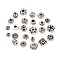 PandaHall Elite 1200Pcs 24 Styles Tibetan Style Alloy Spacers Beads, Lead Free & Nickel Free & Cadmium Free, Gear & Rondelle & Barrel, Mixed Shapes, Antique Silver, 4~8mm, Hole: 1~3.5mm, 50pcs/style