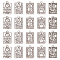 Nbeads 40Pcs 8 Style Tibetan Style Alloy Pendants, Antique Silver, Rectangle with Tarot Pattern, Antique Silver, 23x14x1.5mm, Hole: 1.8mm, 5pcs/style