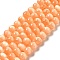 Natural Selenite Beads Strands, Grade A, Dyed, Round, Coral, 8.5mm, Hole: 0.8mm, about 46pcs/strand, 15.35''(39cm)