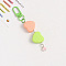 Acrylic Pendant Decorations, Heart, Star, Lime Green, 11cm