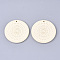 Acrylic Pendants, Imitation Woven Rattan Pattern, Flat Round, Bisque, 47x5mm, Hole: 2mm