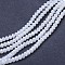 Electroplate Glass Beads Strands, Imitation Jade Beads, AB Color Plated, Faceted, Rondelle, Snow, 2.3~2.7x1.5mm, Hole: 0.4mm; about 150~155pcs/strand, 32~33cm.