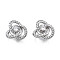 Brass Micro Pave Cubic Zirconia Cabochons, Flower, Platinum, 9.5x10x5mm