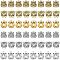 SUPERFINDINGS 48Pcs 6 Style Tibetan Style Alloy Pendants, Tiger Charms, Antique Silver & Antique Golden, 13~27x12~15x2~4mm, hole: 1.6~2mm, 8pcs/Style