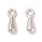 Alloy Charms, Chain Extender Drop, Teardrop, Platinum, 7x2.5x2mm, Hole: 1mm