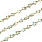 Golden Brass Enamel Link Chain, Long-Lasting Plated, with Spool, Unwelded, Flower, Light Sky Blue, 9x6x1mm, 32.8 Feet(10m)/roll