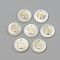 Freshwater Shell Pendants, Flat Round & Tree, Golden, 16x3.5~4mm, Hole: 1.2mm