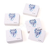 100Pcs Woven Web/Net with Feather Print Paper Jewelry Display Cards CDIS-TA0001-43-2
