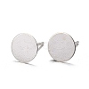 925 Sterling Silver Flat Pad  Stud Earring Findings STER-K167-045F-S-1