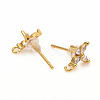 Brass Stud Earring Findings ZIRC-L096-14G-2