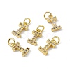 Real 18K Gold Plated Brass Micro Pave Clear Cubic Zirconia Charms KK-E068-VB452-I-4