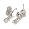 Brass Stud Earrings EJEW-R162-15B-P-2