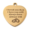 Valentine's Day PVD Vacuum Plating 201 Stainless Steel Pendants STAS-L079-24G-03-1