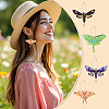 4 Pairs 4 Colors Butterfly Alloy & Acrylic Hoop Earrings EJEW-TA0001-88B-9
