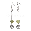 4 Pairs Natural Gemstone Round Beaded Dangle Earrings EJEW-JE05630-3