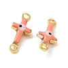 Brass Enamel Connector Charms KK-J302-08G-04-3
