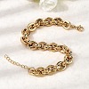304 Stainless Steel Link Chain Bracelets for Women BJEW-P388-01G-3