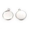 Tarnish Resistant 304 Stainless Steel Pendant Cabochon Settings STAS-T004-06-1