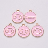 Alloy Enamel Pendants X-ENAM-S124-01B-09D-2