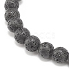 Natural Lava Rock & Alloy Beaded Stretch Bracelet BJEW-JB08309-6
