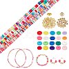 Flat Round Handmade Polymer Clay Beads CLAY-PH0001-42-1
