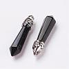 Natural Obsidian Pointed Pendants G-P309-14-2