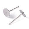 Tarnish Resistant 304 Stainless Steel Flat Round Blank Peg Stud Earring Findings X-STAS-S028-25-2