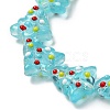 Handmade Bumpy Glass Beads Strands LAMP-F032-08N-3