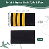 3 Pairs 3 Styles Rectangle Polyester Pilot Epaulettes FIND-GA0003-90A-2